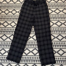 Abercrombie  Fitch Wool Vintage Y2K Plaid Academia Cropped Pants Black Size 4