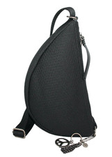 THE SAK Tess Sling Bag Crossbody Black Woven Texture Fabric Adjustable Strap