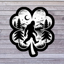 Bigfoot sticker vinyl decal sasquatch forest mountains moon night silhouette
