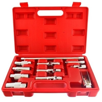 11pc 3/8''Drive Master Service Spark Plug & Glow Plug Oxygen Sensor Set 