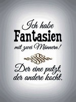 Holzschild 40X30 Cm Fantasien Zwei MäNner 1 Putzt Deko Geschenk Holz Schild