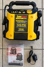 New Everstart 1000 AMP Portable Jump Starter Power Pack Car Battery Compressor