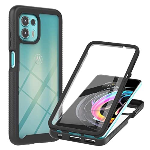 GOKEN Cover per Motorola Edge 20 Lite, 360° Custodia con Pellicola (J3s)