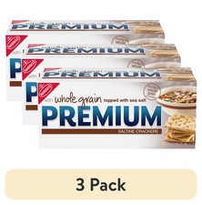  3 pack Premium Saltine Crackers, with Whole Grain Wheat, Lunch Snacks, 1.06 lb