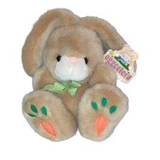 Vintage 1993 Toys R Us Eggcetera Chosun Easter Bunny Rabbit Carrot Paws Plush
