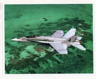 1992 Navy F/A-18C Hornet of VFA-136 Near NAS Roosevelt Roads 8x10 Photo
