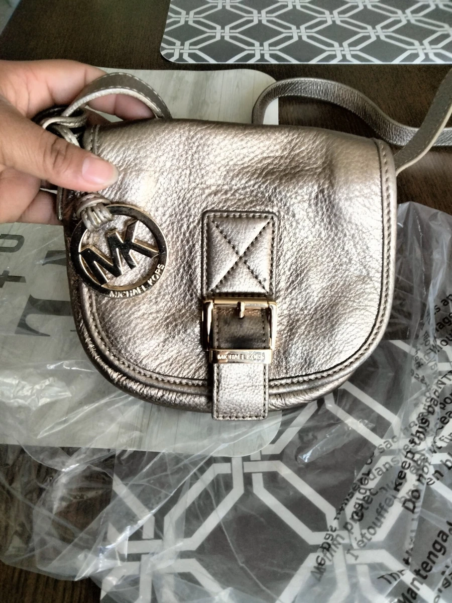 MICHAEL KORS SMALL FLAP BUCKLE METALLIC CROSSBODY LEATHER eBay