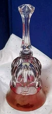 Beautiful Red Crystal Cut to Clear Bohemian Czech Dinner BELL 8" Vintage