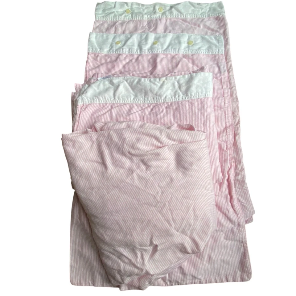 Tommy Hilfiger Juego de Sábanas Doble Rayas Rosa Blanco Algodón Botones Retro Años 90 Niñas Foto 3 de 4