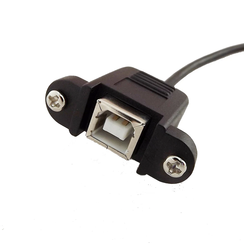 USB A Female Jack to USB 2.0 B Female Socket Panel Mount Extension Cable 1.5ft - Image 3 of 4