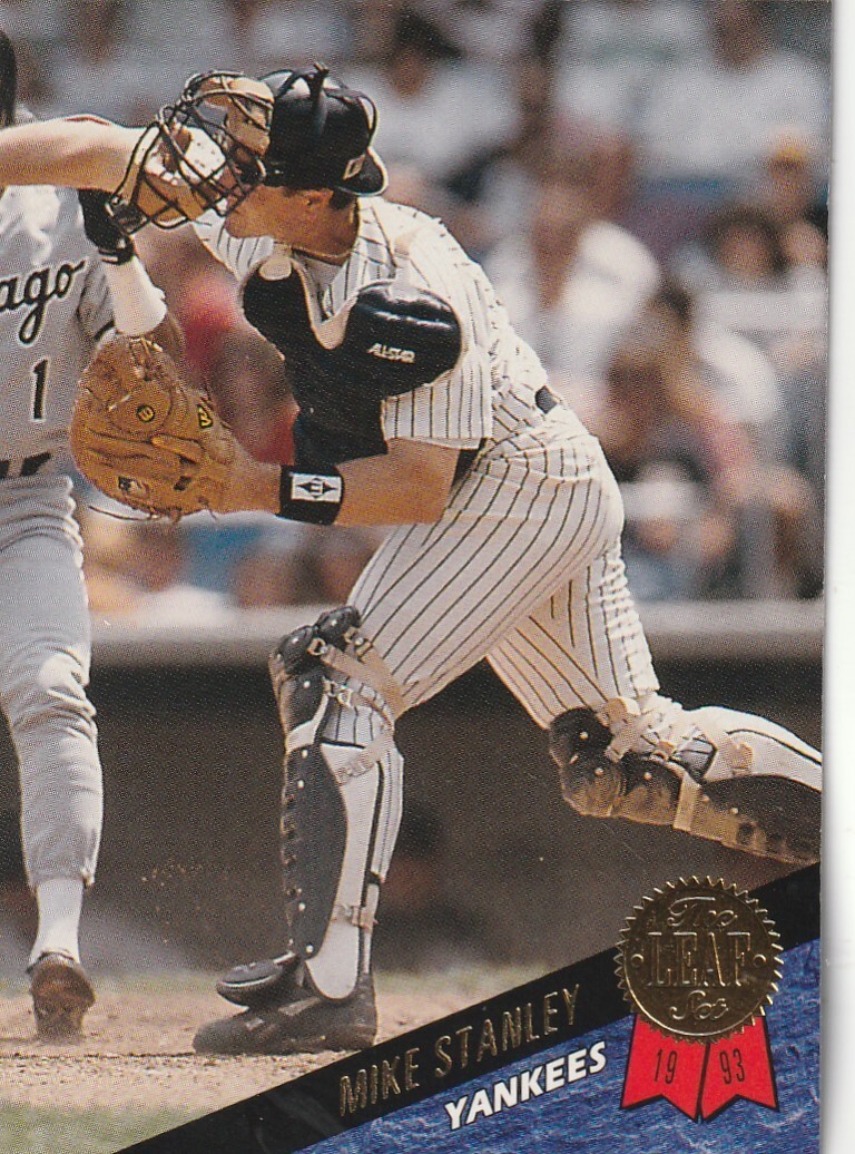 FREE SHIPPING-MINT-1993 Leaf Mike Stanley #184 YANKEES
