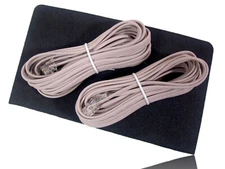 Lot of 2 Telephone Landline 25' Foot/Feet Extension Phone Cord Wire DSL NEW