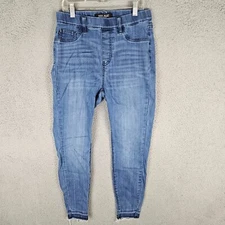 Judy Blue Jeans Women's 7/28 Blue Denim Stretch Release Hem Skinny Leg Preppy