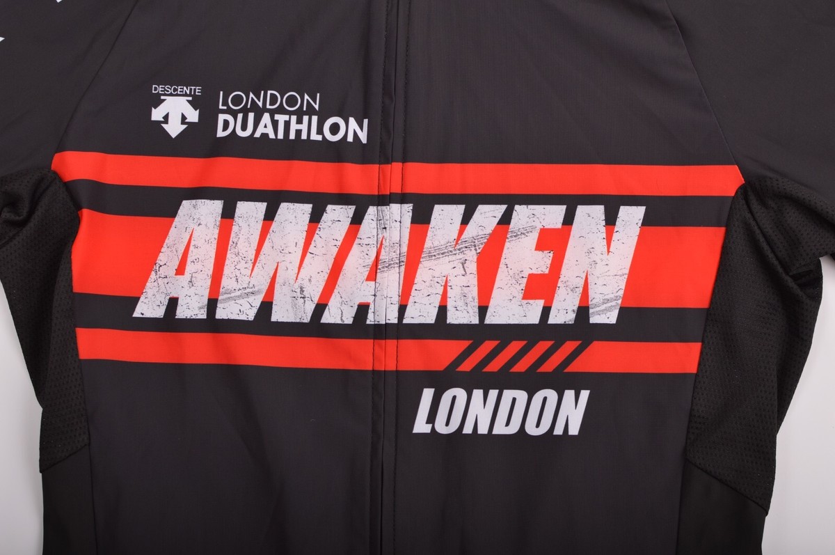 Descente Awaken London Duathlon Cycling Full-Zip Jersey Shirt Size