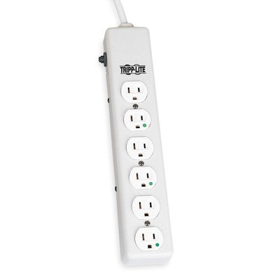TRIPP LITE PS-606-HG Outlet Strip,6 Outlet,15A,13-3/4'' L,Wht 1AYB4