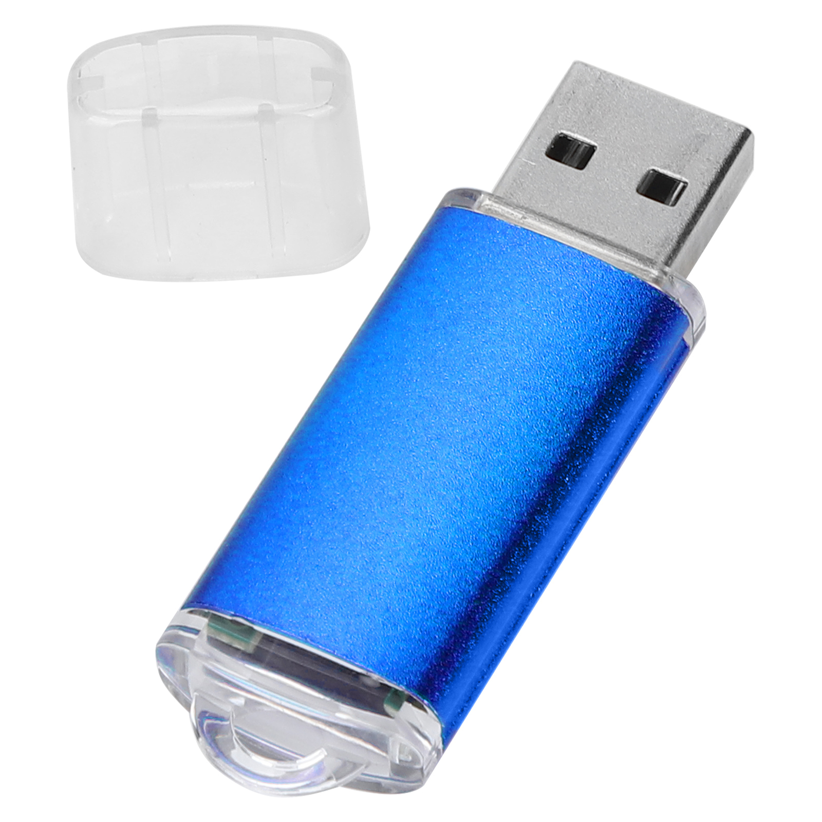 USB Flash Drive Transparent Cover Blue Portable Storage For PC LJ