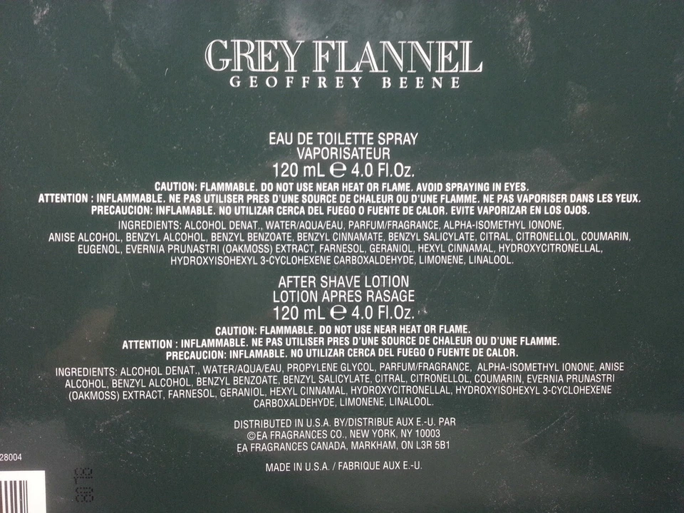 Grey Flannel Colon Spray and After Shave Lotion 4.0 Oz. By Geoffrey Beene NIB - Изображение 4 из 4