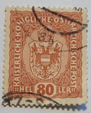 Österreich Austria ~ Arms 80 Heller ~ Red Stamp ~ c.1916 ~ 01
