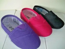 New Slip On Flats For Toddler Girls. Fuschia, Black, Purple, Red. Many Sizes.