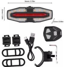 Scooter Lámpara trasera de señal de giro, recargable por USB, resistente al agua