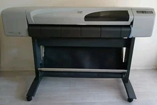 HP C7770B PLOTTER WITH STAND GRAY / BLUE LOGO WORKS!