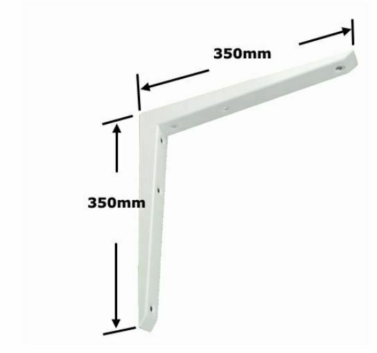 Twin Slot Shelving Bracket White Mitred 350 x 350mm