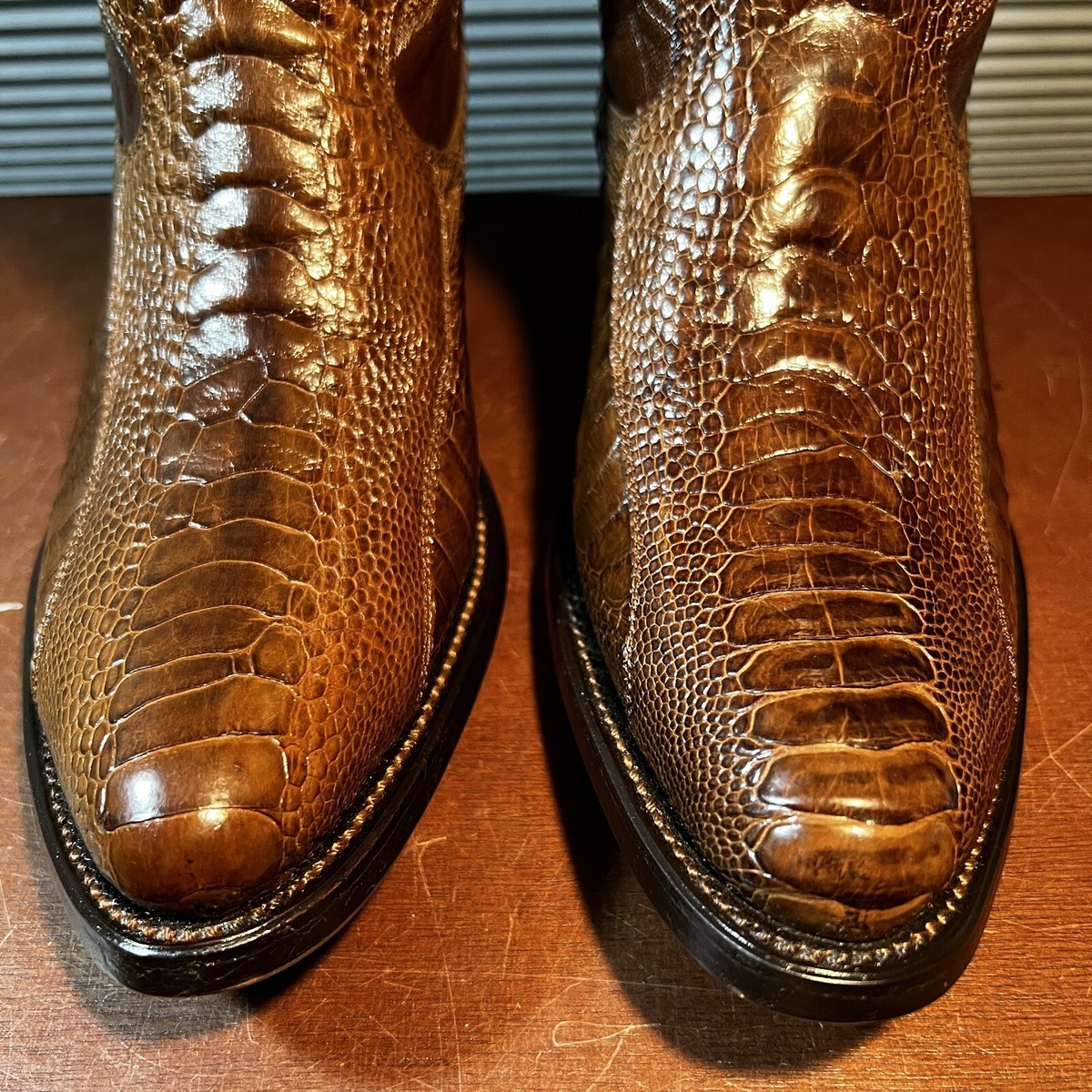 Montana Vintage New Old Stock Mens Sz 6B Brown Ostrich Leg  display picture 2