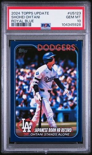 2024 Topps Update US123 Shohei Ohtani Royal Blue PSA 10 Japanese Born HR Record