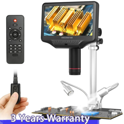 AD407 PRO 7'' Digital Microscope&Upgrade 12.5'' Metal Base Stand for Soldering