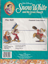 Walt Disney's Snow White  the Seven Dwarfs Cross Stitch Kit - Play Ball NIP