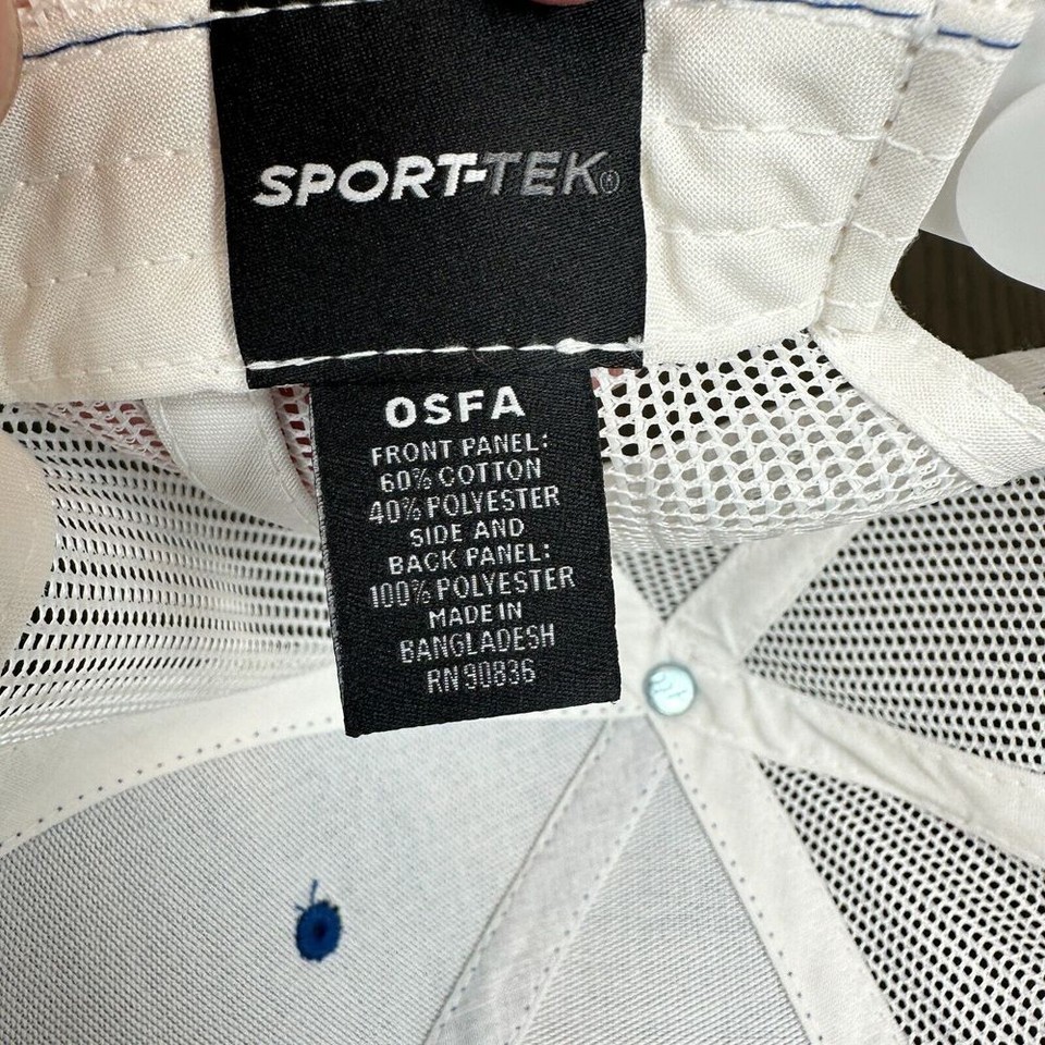 Aquatics and Exotics SportTek Hat Cap Snapback Adjustable Blue White Mesh Back eBay