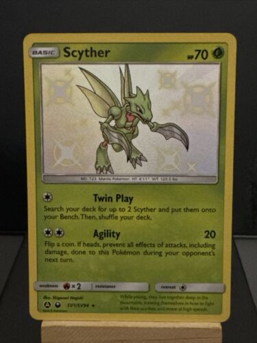 Pokemon Card Scyther SV1/SV94 SM Hidden Fates Baby Shiny Rare Near Mint - Picture 1 of 2