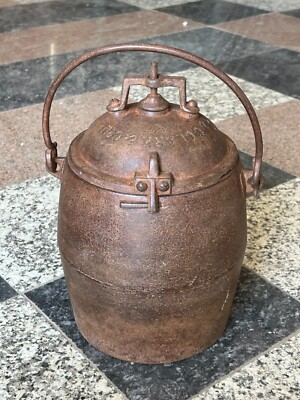 #ad OLD VINTAGE Tamp;C CLARK amp; CO. 4 QUARTS CAST IRON amp; ENAMEL PRESSURE COOKER ENGLAND $799.00