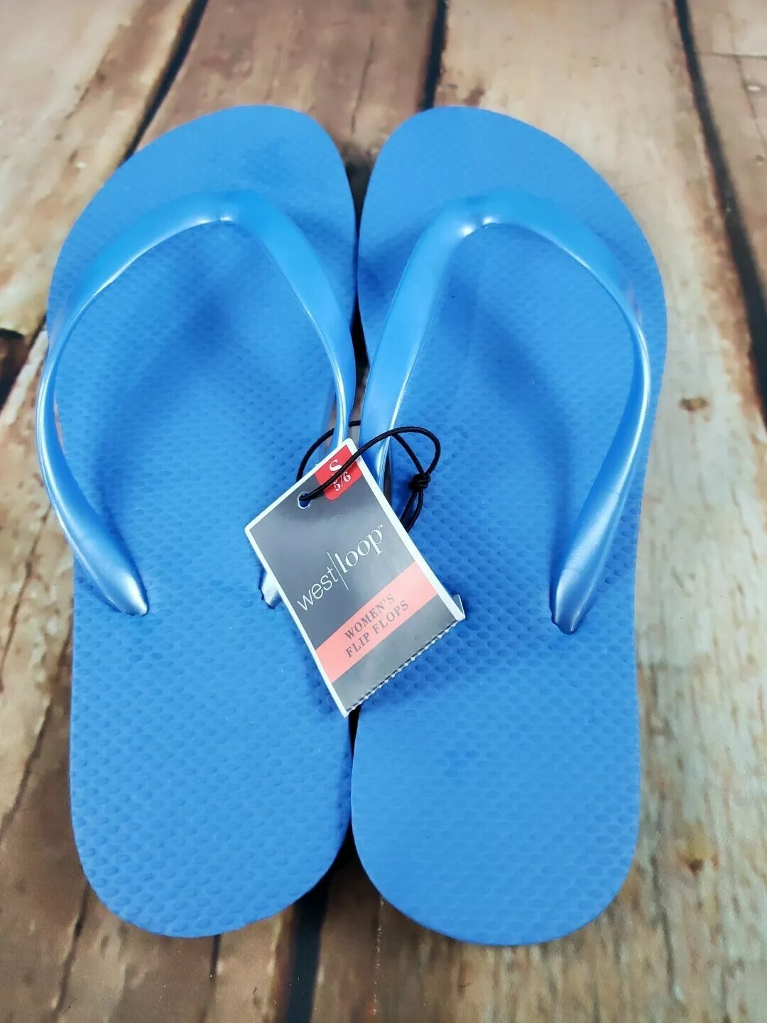 West Loop Blue Flip Flops Women's Size Smsll 5/6 eBay