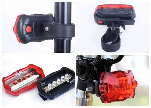 Waterproof 5 LED Lamp Bicycle Bike Front Head Light+Rear Safety Flashlight 1 set - Picture 9 of 12