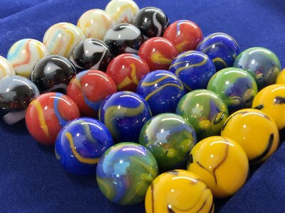 22mm Large 30 DELUXE Glass Replacement Marbles Aggravation Chinese