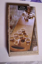 Studio Mercantile Wooden Pong Game Mini Beer Pong Party Set Adult Drinking Game