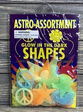 Vintage Astro Assortment Glow In The Dark Shapes 28 Pieces Reusable Adhesive A1