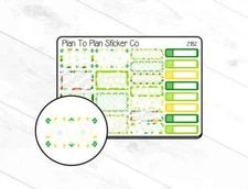 2182~~St. Patrick's Day Mixed Boxes Planner Stickers.