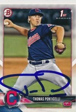 Thomas Ponticelli Cleveland Indians Autographed 2018 Bowman 1st #BD-42