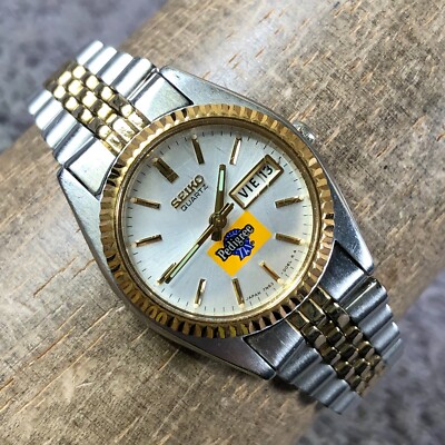 Vintage Seiko Women 7N83-0041 Pedigree Two Tone Quartz Analog 24mm Watch 6 1/4''