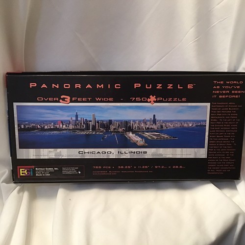 Panoramic Jigsaw Puzzle CHICAGO ILLINOIS Skyline 3 Ft. Wide 750 pc Buffalo games - Picture 4 of 6