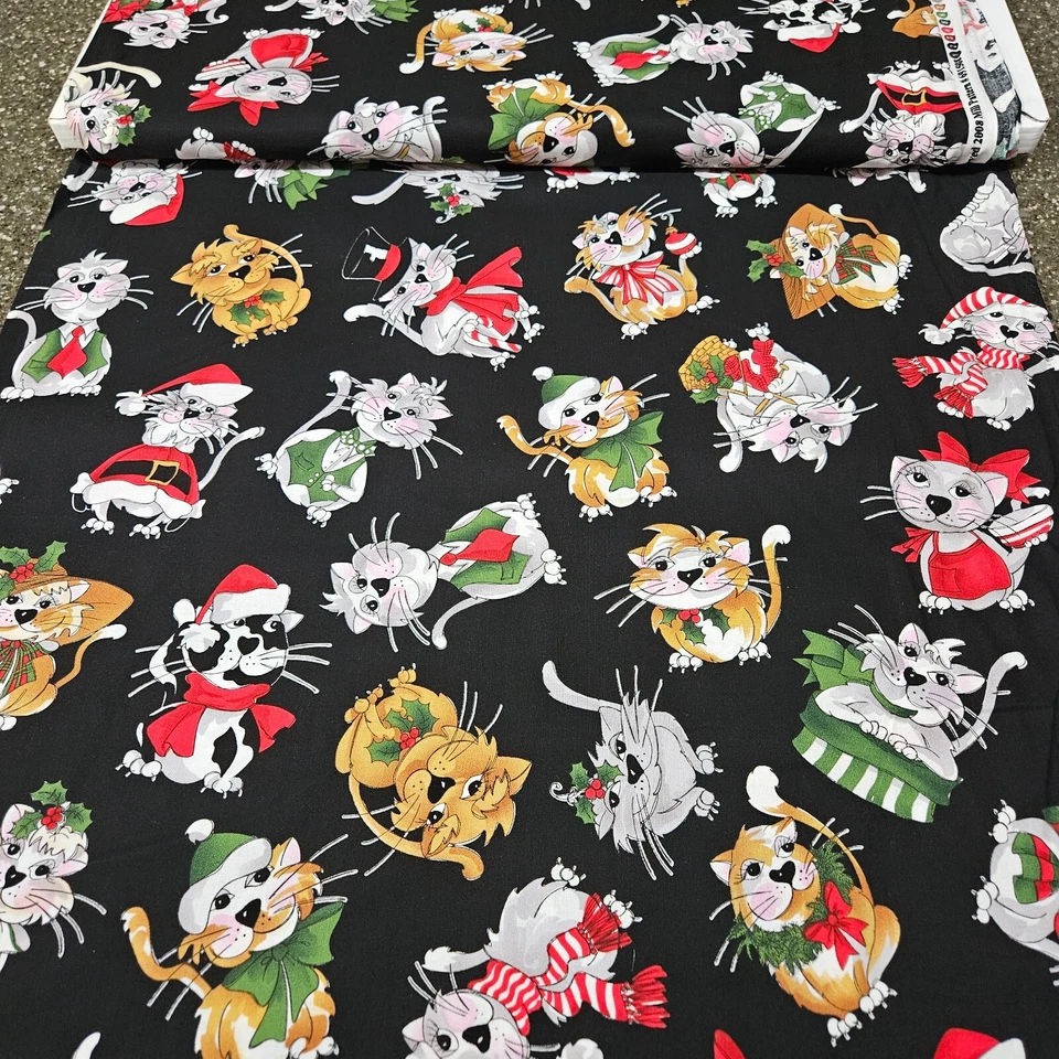 20" Kitty Blizzard Loralie Harris Designs Cat Christmas Black - Image 3 of 3