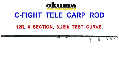 OKUMA C-FIGHT 12ft TELESCOPIC CAMO CARP ROD COARSE FISHING