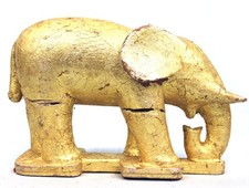 African Art Primitive Arts - Ancient Baoulé Worship Elephant Fetish - 22 Cms