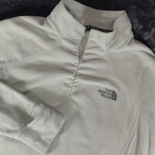 The North Face Fleece Quarter Zip Pullover Jacket Women s L - Pale Green READ