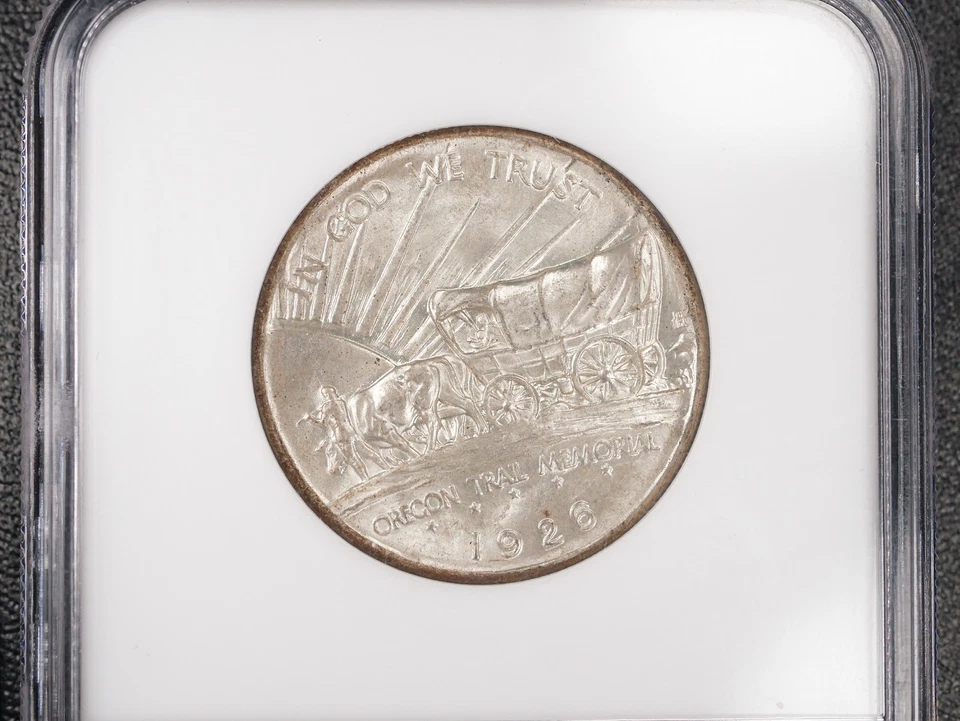 1926 NGC MS65 (CAC) Oregon Trail Commemorative Half Dollar - Image 2 of 4