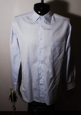 ERMENEGILDO ZEGNA Blue 100 Cotton Long Sleeve Dress Shirt Men's Size 16.5/42