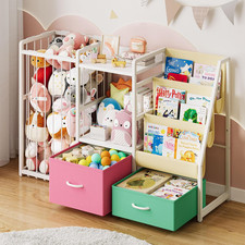 Kids Bookshelf and Toy Storage, Large 3 Tier Book Shelf for Kids Rooms, Sling Ba