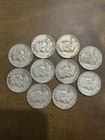 Lot of 10 Franklin Half Dollars - Silver Circulated US Coins